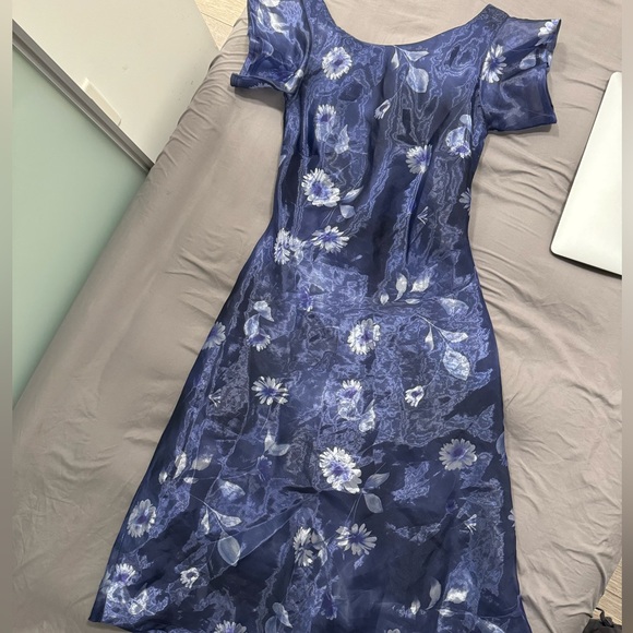 algo medium navy blue floral maxi dress - Picture 2 of 14